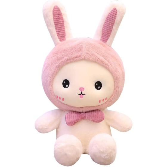 Pink Bunny Plush Stuffed Animal Pillow,Soft Hugging Pillow Bunny Plush Toys,Cute Rabbit Doll Throw Pillow with Wings,Gifts for Birthday, Valentine, Christmas (Pink,25cm)