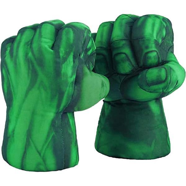 Superhero Hands for Kids, Superhero Boxing Gloves Smash Fists Soft Plush Toys Cosplay Costumes Accessories for Boys Girls Christmas Halloween Birthday Gift (1 Pair, Green)