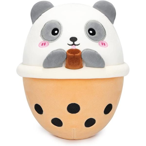 AIXINI Panda Boba Plush 10 inch Bubble Tea Stuffed Animal Soft Kawaii Plushie Toy