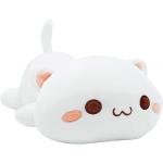 Onsoyours Cute Kitten Plush Toy Stuffed Animal Pet Kitty Soft Anime Cat Plush Pillow for Kids (White A, 20")