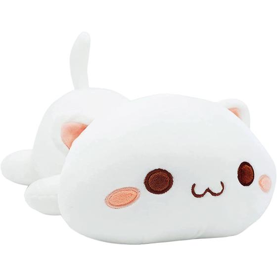 Onsoyours Cute Kitten Plush Toy Stuffed Animal Pet Kitty Soft Anime Cat Plush Pillow for Kids (White A, 20")
