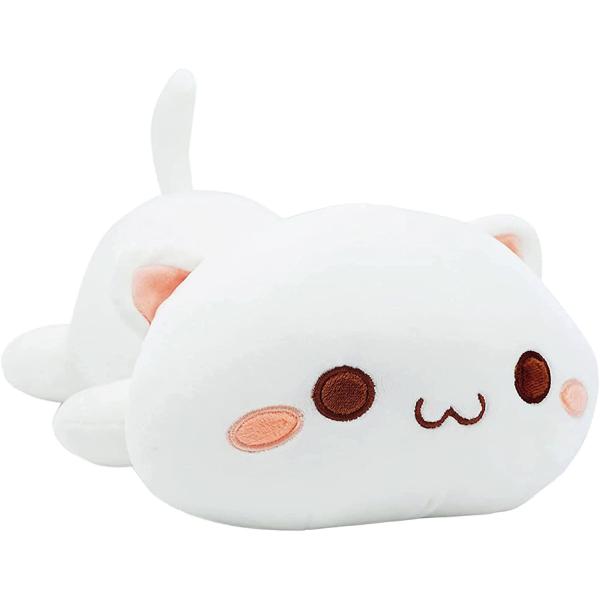 Onsoyours Cute Kitten Plush Toy Stuffed Animal Pet Kitty Soft Anime Cat Plush Pillow for Kids (White A, 20")
