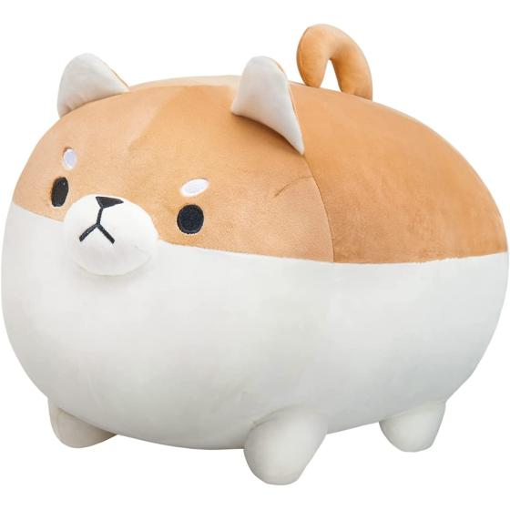VHYHCY Stuffed Animal Shiba Inu Plush Pillow, Cute Corgi Dog Plush Soft Anime Pet Plushies, Kawaii Plush Toy Gifts for Kids Boys and Girls (Brown, 11.8")