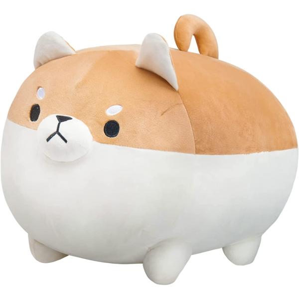 VHYHCY Stuffed Animal Shiba Inu Plush Pillow, Cute Corgi Dog Plush Soft Anime Pet Plushies, Kawaii Plush Toy Gifts for Kids Boys and Girls (Brown, 11.8")