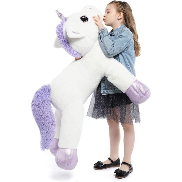 Tezituor 43'' Big Unicorn Toys Plush ,Giant Unicorn Stuffed Animals,Unicorn Birthday Decorations for Girls,White Unicorns Gifts for Children