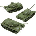 TimMee Toy Tanks for Plastic Army Men - OD Green WW2 3pc - Made in USA