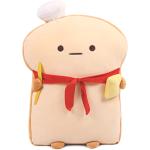 ARELUX Funny Toast Sliced Bread Pillow,Bread Shape Plush Hugging Pillow with Red Scarf,Soft Toast Food Sofa Cushion for Home Decor,Plush Toy Gifts for Kids Birthday(17.7'')