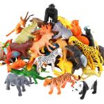Animals Figure,54 Piece Mini Jungle Animals Toys Set,ValeforToy Realistic Wild Vinyl Plastic Animal Learning Party Favors Toys for Boys Girls Kids Toddlers Forest Small Animals Playset Cupcake Topper
