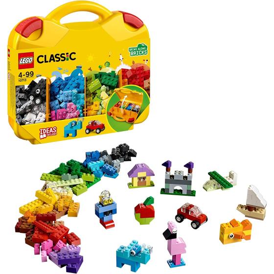 LEGO Classic Creative Suitcase 10713, Includes Storage Case with Fun Colorful Building Bricks, Preschool Learning Toy for 4 Plus Year Old Kids, Boys and Girls