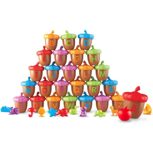 Learning Resources Alphabet Acorns Activity Set, Develops Letter Recognition, Educational Toys for Toddlers, Homeschool, Visual & Tactile Learning Toy, 78 Pieces, Ages 3+