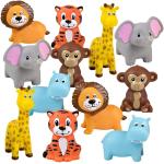 ArtCreativity Vinyl Zoo Animals, Pack of 12 Assorted Squeezable Toys, Safari Birthday Party Favors for Kids, Fun Bath Tub and Pool Toys for Children, Educational Learning Aids for Boys and Girls