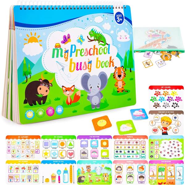Foayex Montessori Toys for Toddlers Learning - Educational Toddler Books Activities, Preschool Learning Toys Activity Book, Autism Toddler Toys Kids Book Birthday Gifts for 3 4 5 Year Old Boys & Girls