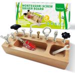Montessori Toys for 3 4 5 Year Old, Montessori Screwdriver Board, Kids Wooden Toys, Fine Motor Skills Toys, Sensory Toys for Toddlers, Preschool Learning Toys for Toddler Travel