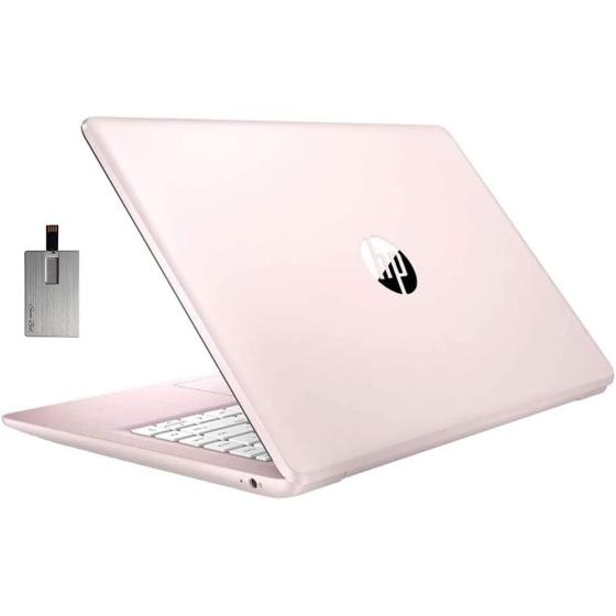 2021 HP Stream 14" HD SVA Laptop Computer, Intel Celeron N4000 Processor, 4GB RAM, 64GB eMMC Flash Memory, Intel UHD Graphics 600, 1-Year Office, Bluetooth, Win 10S, Rose Pink, 32GB SnowBell USB Card