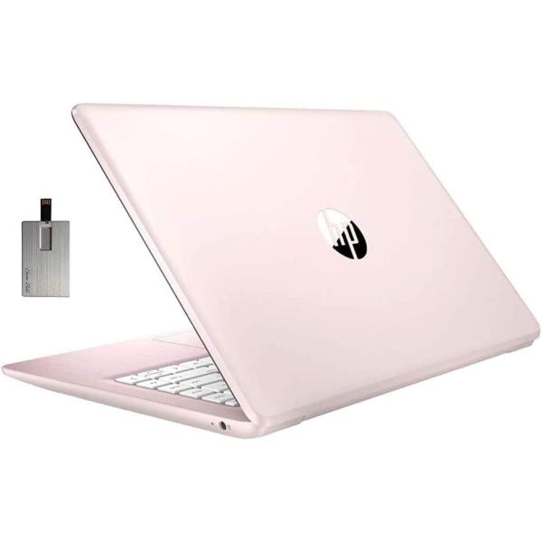 2021 HP Stream 14" HD SVA Laptop Computer, Intel Celeron N4000 Processor, 4GB RAM, 64GB eMMC Flash Memory, Intel UHD Graphics 600, 1-Year Office, Bluetooth, Win 10S, Rose Pink, 32GB SnowBell USB Card
