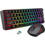 Snpurdiri 2.4G Wireless Gaming Keyboard and Mouse Combo, Include Mini 60% Merchanical Feel Keyboard, Ergonomic Design Wireless Mouse