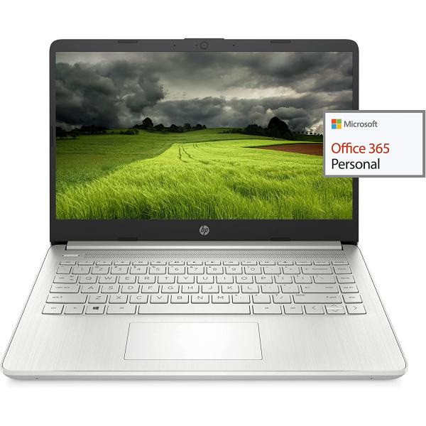 HP 2021 Newest 14in HD Laptop Light-Weight, AMD Athlon 3050U(Up to 3.2GHz), 8GB RAM, 128GB SSD + 64GB eMMC, 1 yr Office365, WiFi, Bluetooth 5, USB-A&C, HDMI, Webcam, Win10S,w/Ghost Manta Accessories