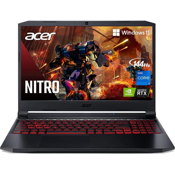 Acer Nitro 5 AN515-57-79TD Gaming Laptop | Intel Core i7-11800H | NVIDIA GeForce RTX 3050 Ti Laptop GPU | 15.6" FHD 144Hz IPS Display | 8GB DDR4 | 512GB NVMe SSD | Killer Wi-Fi 6 | Backlit Keyboard