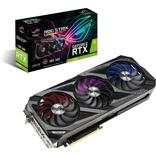 ASUS ROG STRIX NVIDIA GeForce RTX 3090 Gaming Graphics Card- PCIe 4.0, 24GB GDDR6X, HDMI 2.1, DisplayPort 1.4a, Axial-Tech Fan Design, 2.9-Slot