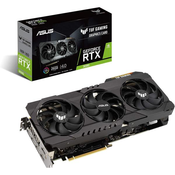 ASUS TUF Gaming NVIDIA GeForce RTX 3090 OC Edition Graphics Card- PCIe 4.0, 24GB GDDR6X, HDMI 2.1, DisplayPort 1.4a, Dual Ball Fan Bearings