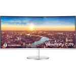 SAMSUNG CJ79 Series 34-Inch ViewFinity Ultrawide QHD (3440x1440) Computer Monitor, 100Hz, Thunderbolt 3 Daisy Chain, QLED, HDMI, USB Hub, Height Adjustable Stand (LC34J791WTNXZA), White