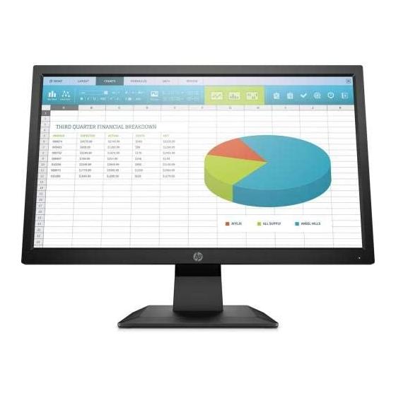 HP P204 19.5" HD+ Monitor Black - 1600 x 900 HD+ Display - 60 Hz Refresh Rate - in-Plane Switching Technology - 5Ms Response Time - 1 VGA & HDMI Port - 1 DisplayPort 1.2