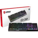 MSI Vigor GK30 RGB Gaming Keyboard, 6-Zone RGB Lighting, Water Repellent & Splash-Proof, Mechanical-Like Plunger Switches