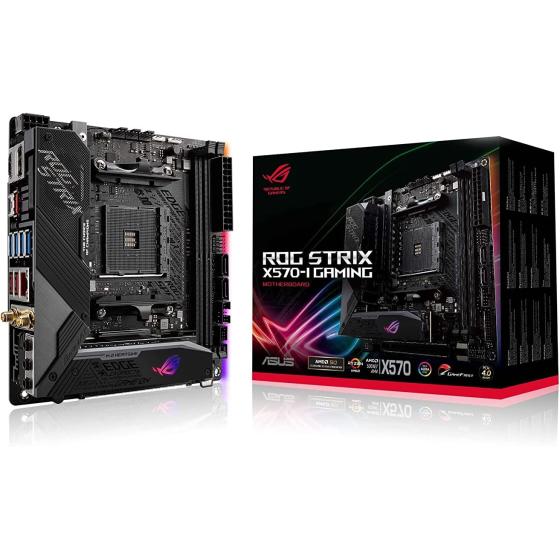ASUS ROG Strix X570-I Gaming, X570 Mini-ITX Gaming Motherboard, AMD Ryzen 3000 with PCIe 4.0, WiFi 6 (802.11ax), Intel Gigabit Ethernet, SATA 6Gb/s