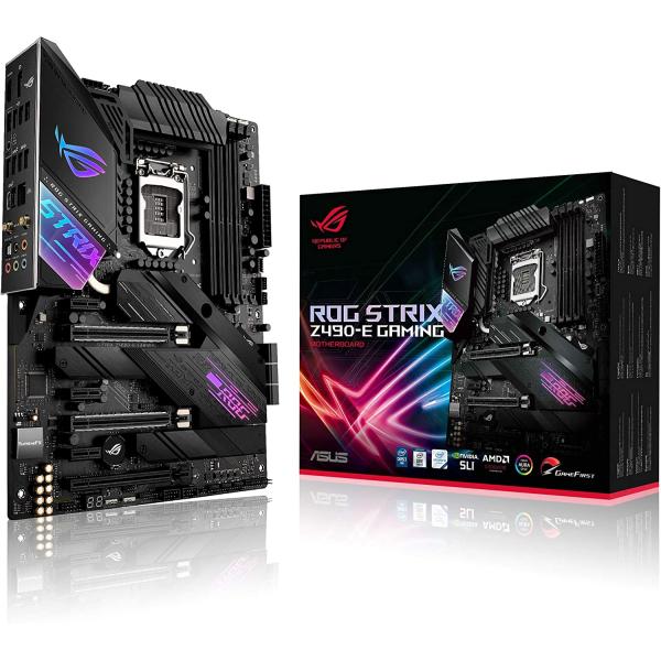 ASUS ROG Strix Z490-E Gaming Z490- WiFi 6, LGA 1200 (Intel 10th Gen) ATX Gaming Motherboard, 14+2 Power Stages, DDR4 4600, Intel 2.5 Gb Ethernet