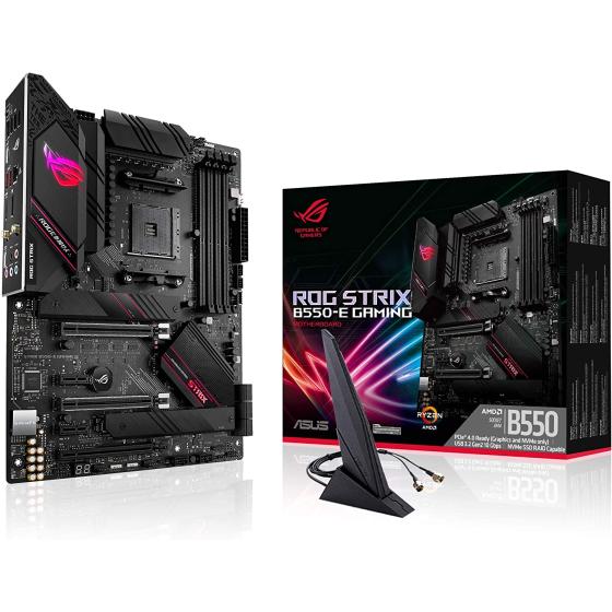 ASUS ROG Strix B550-E Gaming AMD AM4 3rd Gen Ryzen ATX Gaming Motherboard-PCIe 4.0, NVIDIA SLI, WiFi 6, 2.5Gb LAN, 14+2 Power Stages, USB 3.2 Type-C