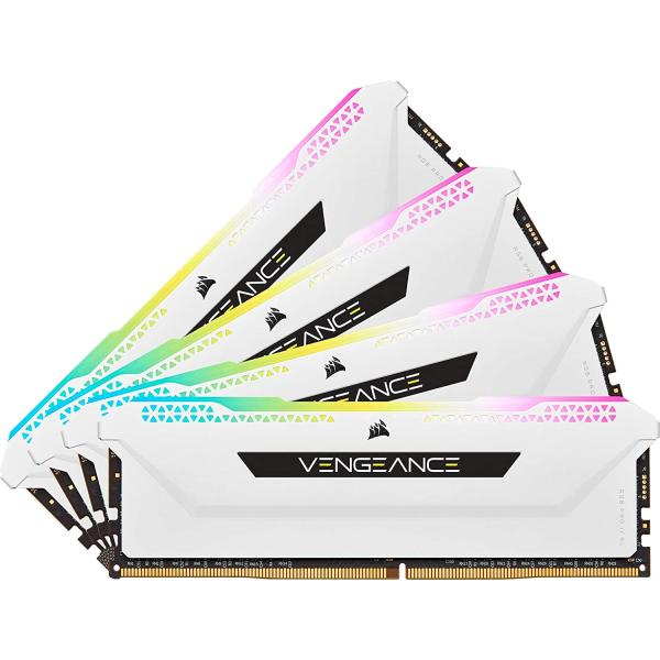 Corsair Vengeance RGB Pro SL 32GB (4x8GB) DDR4 3200 (PC4-25600) C16 1.35V - White (CMH32GX4M4E3200C16W)