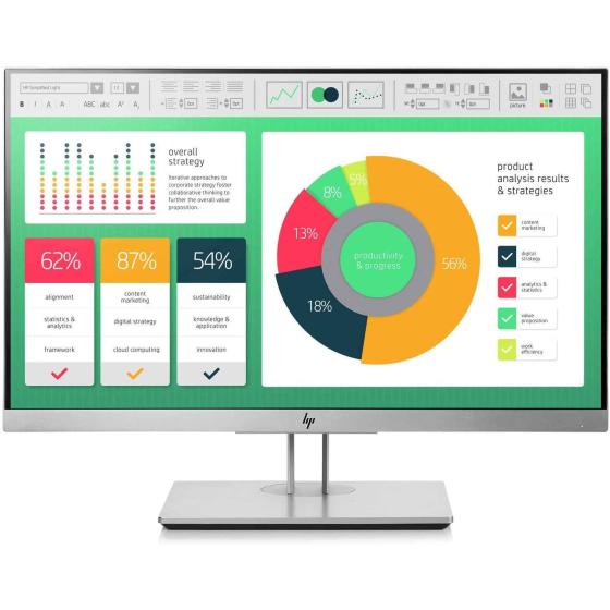 HP EliteDisplay E223 | 22" Monitor | HD IPS Screen | Silver | 1FH45A8