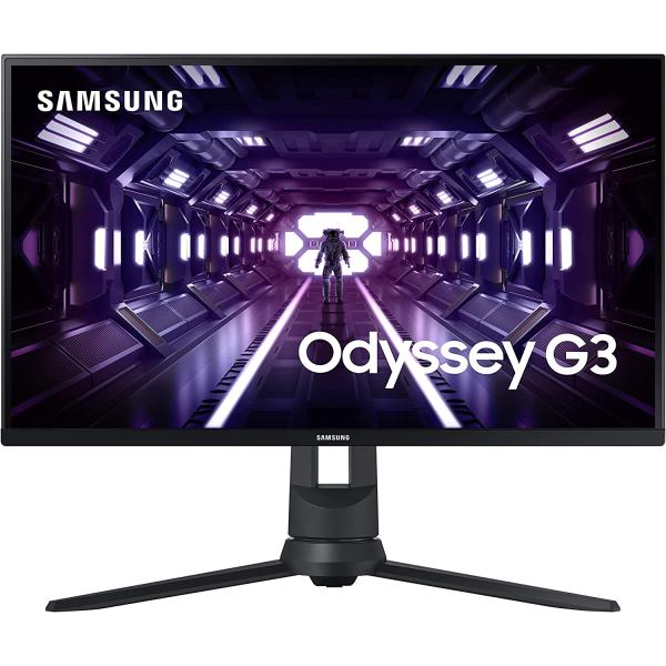 SAMSUNG Odyssey G3 Series 24-Inch FHD 1080p Gaming Monitor, 144Hz, 1ms, 3-Sided Border-Less, VESA Compatible, Height Adjustable Stand, FreeSync Premium (LF24G35TFBNXZA)