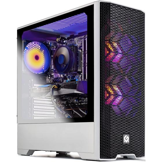 Skytech Blaze 3.0 Gaming PC Desktop – Intel i5-10400F, RX 6600XT, 1TB NVME, 16G DDR4 3200, AC Wi-Fi, Windows 10 Home 64-bit, White
