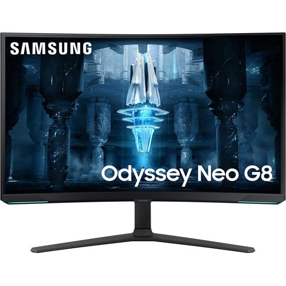 SAMSUNG 32" Odyssey Neo G8 4K UHD 240Hz 1ms G-Sync 1000R Curved Gaming Monitor, Quantum HDR2000, AMD FreeSync Premium Pro, Matte Display, Ultrawide Game View, DisplayPort, HDMI, Black & White, 2022