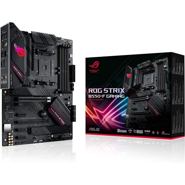 ASUS ROG Strix B550-F Gaming AMD AM4 Zen 3 Ryzen 5000 & 3rd Gen Ryzen ATX Gaming Motherboard (PCIe 4.0, 2.5Gb LAN, BIOS Flashback, HDMI 2.1, Addressable Gen 2 RGB Header and Aura Sync)