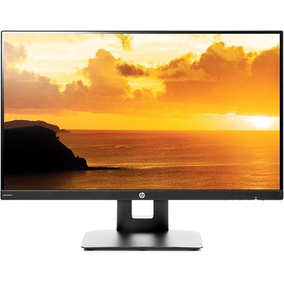HP VH240a 23.8-Inch Full HD 1080p IPS LED Monitor with Built-In Speakers and VESA Mounting, Rotating Portrait & Landscape, Tilt, and HDMI & VGA Ports (1KL30AA) - Black