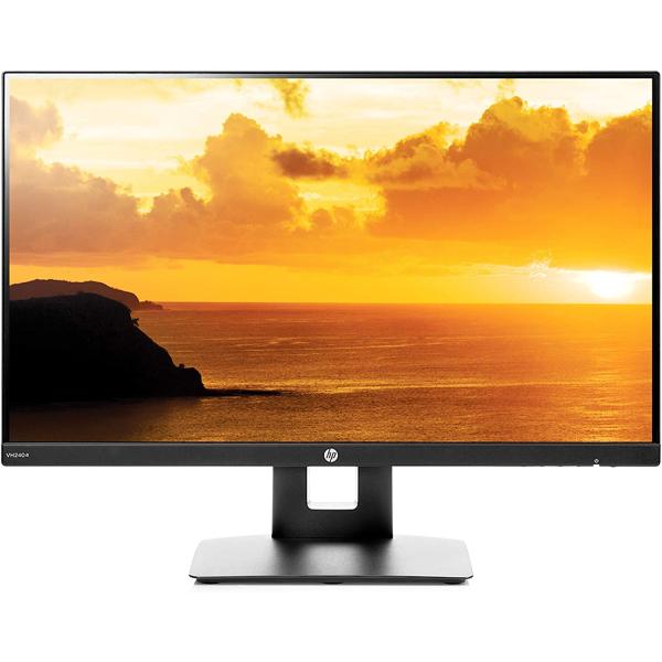 HP VH240a 23.8-Inch Full HD 1080p IPS LED Monitor with Built-In Speakers and VESA Mounting, Rotating Portrait & Landscape, Tilt, and HDMI & VGA Ports (1KL30AA) - Black