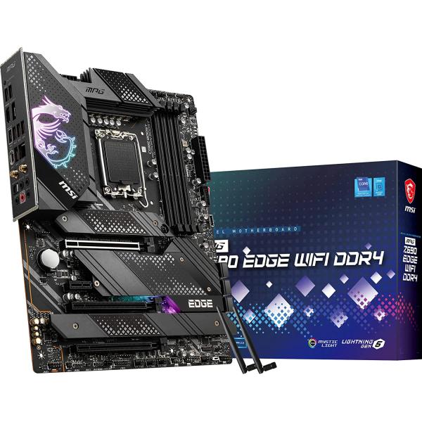 MSI MPG Z690 Edge WiFi DDR4 Gaming Motherboard (ATX, 12th Gen Intel Core, LGA 1700 Socket, DDR4, PCIe 4, CFX, M.2 Slots, Wi-Fi 6)