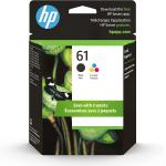 HP 61 Black/Tri-color Ink (2 Count - pack) | Works with DeskJet 1000, 1010, 1050, 1510, 2050, 2510, 2540, 3000, 3050, 3510; ENVY 4500, 5530; OfficeJet 2620, 4630 | Eligible for Instant Ink | CR259FN