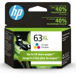HP 63XL Tri-color High-yield Ink | Works with HP DeskJet 1112, 2130, 3630 Series; HP ENVY 4510, 4520 Series; HP OfficeJet 3830, 4650, 5200 Series | Eligible for Instant Ink | F6U63AN