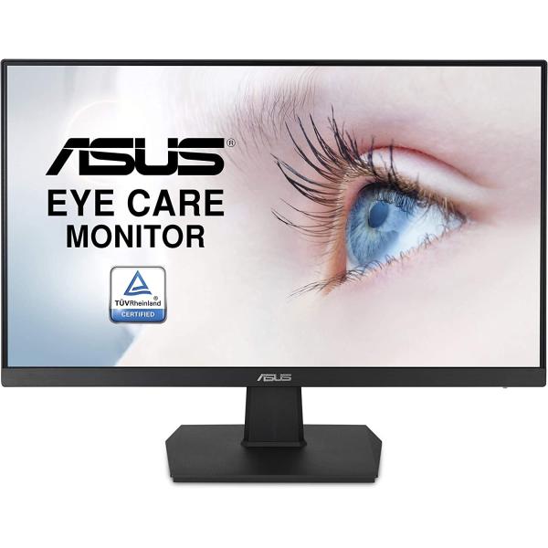 ASUS VA24EHE 23.8” Monitor 75Hz Full HD (1920x1080) IPS Eye Care HDMI D-Sub DVI-D,Black