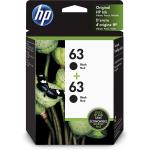 HP 63 | 2 Ink Cartridges | Black | Works with HP DeskJet 1112, 2100 Series, 3600 Series, HP ENVY 4500 Series, HP OfficeJet 3800 Series, 4600 Series, 5200 Series | F6U62AN