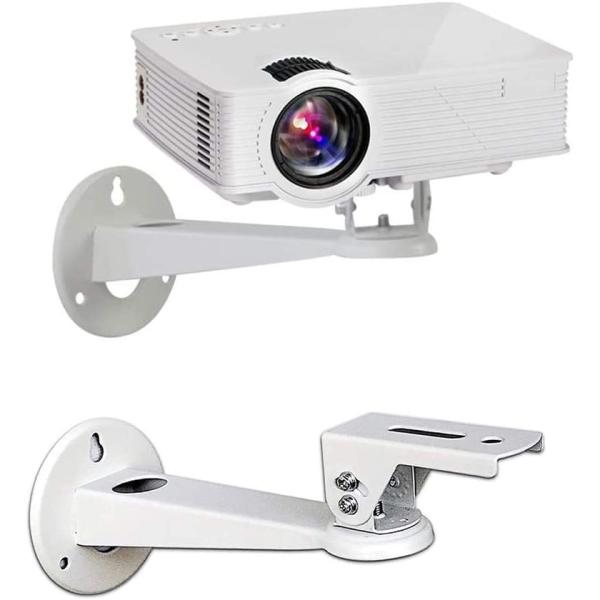 Drsn Mini Projector Wall Mount/Projector Hanger/CCTV Security Camera Housing Mounting Bracket(White) - for CCTV/Camera/Projector/Webcam - with Load 11 lbs Length 7.8 inch - Rotation 360° (White)