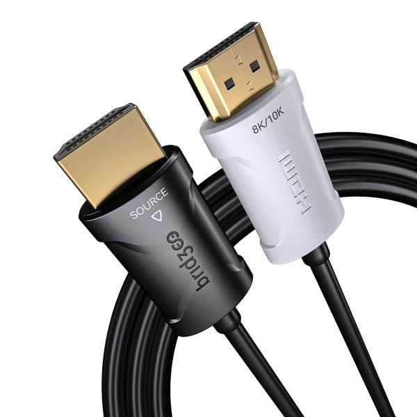 BRIDGEE Certified Fiber HDMI 2.1 Cable(16.4ft), Ultra High Speed 48Gbps 8K@60Hz,4K@120Hz HDMI Cord, Support eARC,HDCP 2.3,Dolby Atoms,Compatible with HDTVs,Laptops,Projectors, Consoles etc …