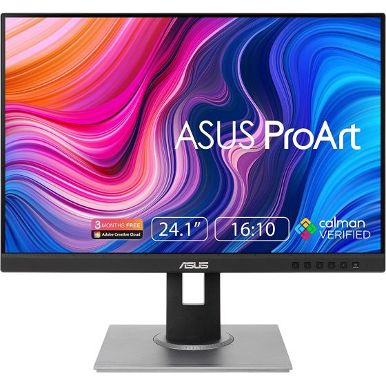 ASUS ProArt Display PA248QV 24.1” WUXGA (1920 x 1200) 16:10 Monitor, 100% sRGB/Rec.709 ΔE < 2, IPS, DisplayPort HDMI D-Sub, Calman Verified, Anti-glare, Tilt Pivot Swivel Height Adjustable, Black