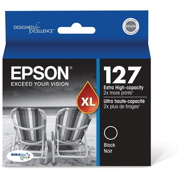 EPSON T127 DURABrite Ultra Ink Standard Capacity Black Cartridge (T127120-S) for select Epson Stylus and WorkForce Printers