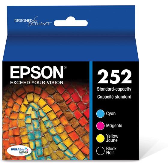 EPSON T252 DURABrite Ultra Ink Standard Capacity Black & Color Cartridge Combo Pack (T252120-BCS) for select Epson WorkForce Printers