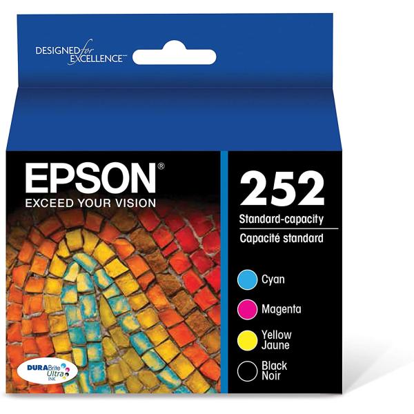 EPSON T252 DURABrite Ultra Ink Standard Capacity Black & Color Cartridge Combo Pack (T252120-BCS) for select Epson WorkForce Printers