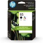 HP 65 Black/Tri-color Ink Cartridges (2-pack) | Works with HP AMP 100 Series, HP DeskJet 2600, 3700 Series, HP ENVY 5000 Series | Eligible for Instant Ink | T0A36AN